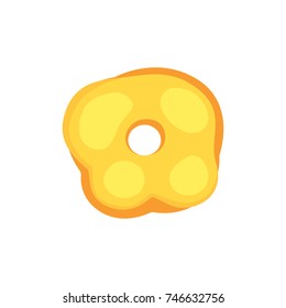 Catoon donut with glaze vector illustration isolated.