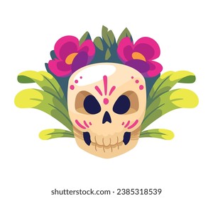 catrina with flowers illustration design