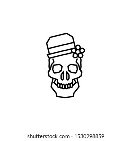 Catrina, hat, flower icon. Element of Dia de muertos icon