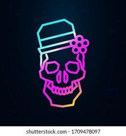 Catrina, hat, flower nolan icon. Simple thin line, outline vector of dia de muertos icons for ui and ux, website or mobile application