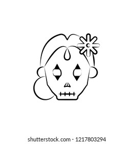 Catrina icon. Element of dia de muertos icon for mobile concept and web apps. Hand drawn Catrina icon can be used for web and mobile