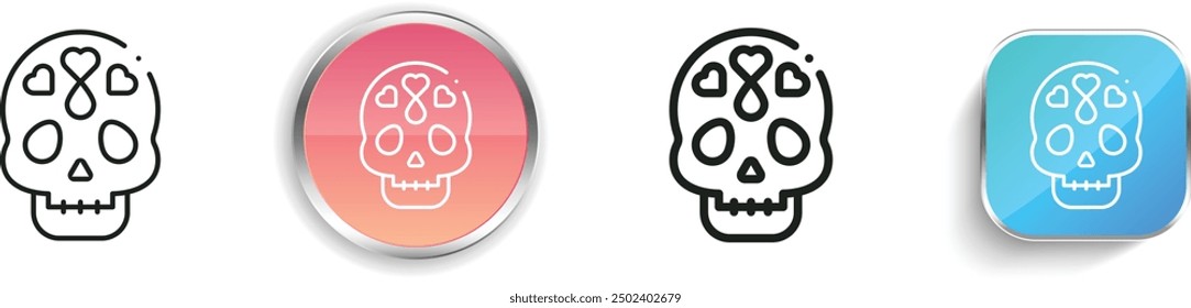 catrina icon. Thin Linear, Regular and Button Style Design Isolated On White Background