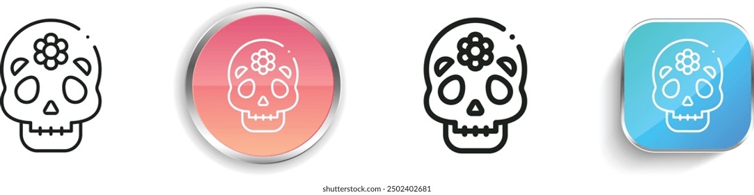 catrina icon. Thin Linear, Regular and Button Style Design Isolated On White Background