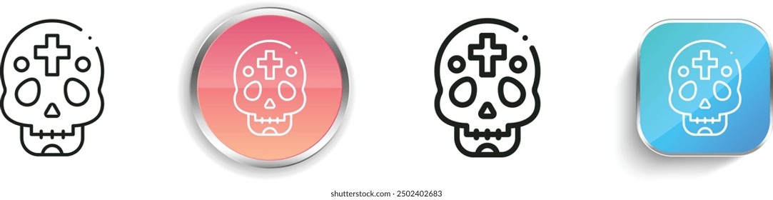 catrina icon. Thin Linear, Regular and Button Style Design Isolated On White Background