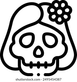 catrina icon. Thin Linear Style Design Isolated On White Background