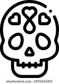 Catrina-Symbol. Dünnes lineares Design isoliert auf weißem Hintergrund