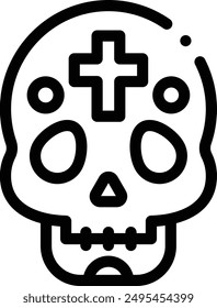 Catrina-Symbol. Dünnes lineares Design isoliert auf weißem Hintergrund