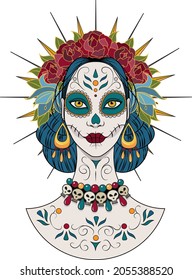 Catrina La Calavera. Eleganter Schädel. Dia de los Muertos