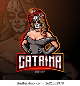 Catrina mascot esport logo design.