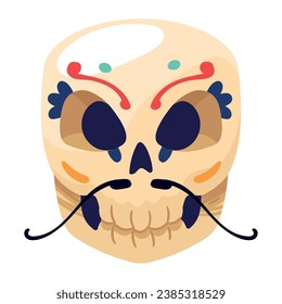 catrina with mustache illustration design