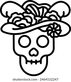 Catrina outline icon vector illustration