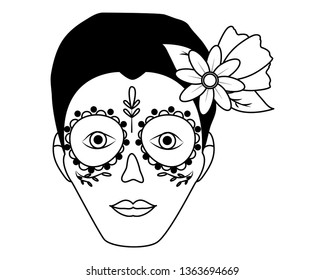 catrina skull flower