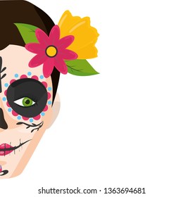 catrina skull flower