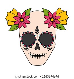 catrina skull flower
