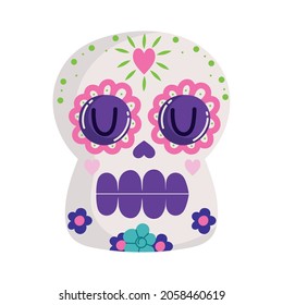 catrina skull mexican flat icon