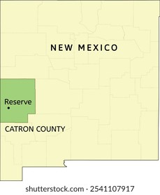 Catron County and village of Reserve location on New Mexico state map