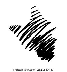 Cat's abstract portrait, abstract vector hand drawn illustration