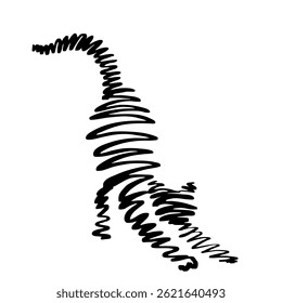 Cat's abstract portrait, abstract vector hand drawn illustration