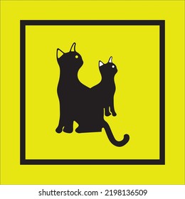 Cats animal vector logo  design 