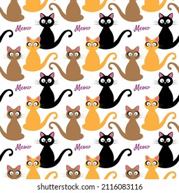 cats animal yellow black coffee color fashion textile texture digital printing background wallpaper eps 10 vector