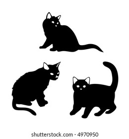 cats, animals, vector, domestic, silhouette, dog, claw, paw, tail, painting, illustration
