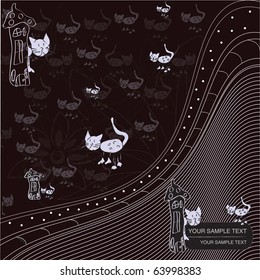 Cats -  background - for baby - vector 10EPS illustration