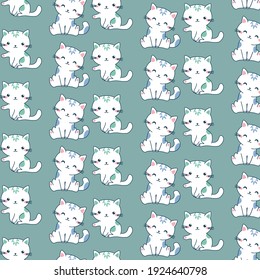cats banner pattern illustration background vector  beautiful cute animal print child baby animals graphic design print art paper