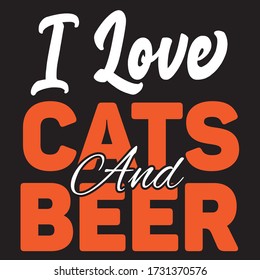 cats and beer t shirt design. you can download vector file.