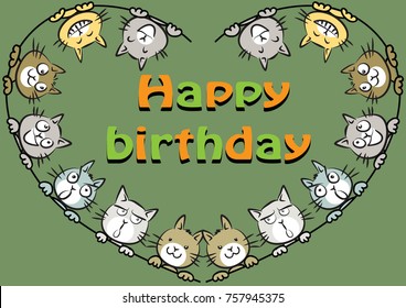 cats birthday card