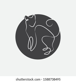 Cats, black lines. Linear design. Cats, vector illustration.cat