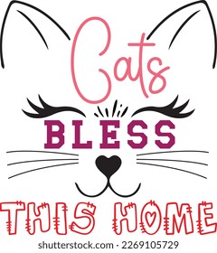 Cats bless this home svg