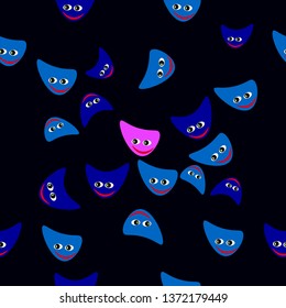 cats blue and blue,red lips,pink cat,black night, background,abstraction - Vector illustration