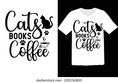 Cats Books Coffee svg design