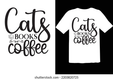 Cats books coffee svg design