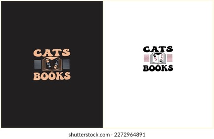 cats books typography t shirt design , typography t shirt , typography , t shirts , t shirt 