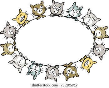 cats border design vector