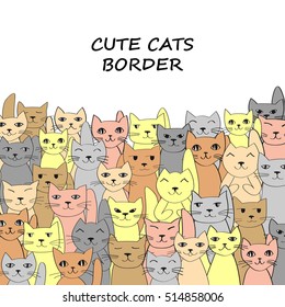 Cats border with place for text