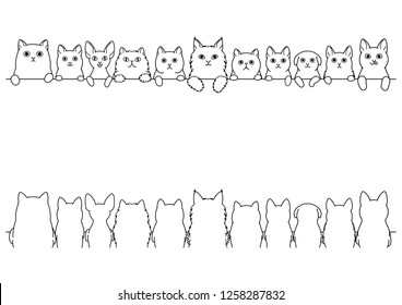 cats border set, front side and back side