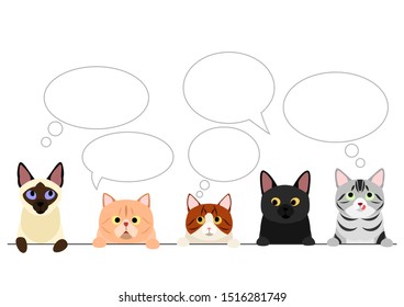 cats border with speech bubbles