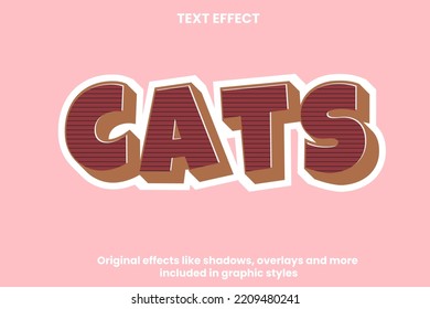 Efecto Estilo de texto de dibujos animados de gatos