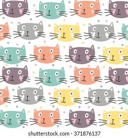 Cats. Cartoon vector print