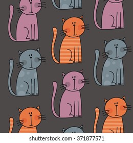 Cats. Cartoon vector print