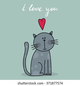 Cats. Cartoon vector print