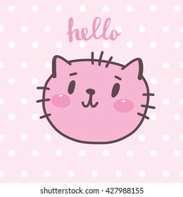 Cats. Cartoon vector print