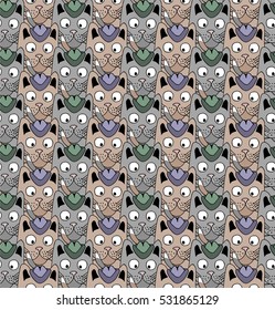 Cats. Cartoon vector seamless wallpaper.
