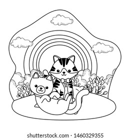 Cats cartoons design vector illustrator