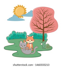 Cats cartoons design vector illustrator