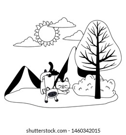 Cats cartoons design vector illustrator