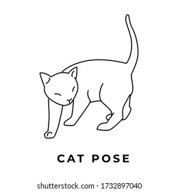 cats, cat hand drawn icon vector set line art illustration, cat vector illustration, animals vector illustration with adorable white kitties.