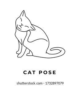 cats, cat hand drawn icon vector set line art illustration, cat vector illustration, animals vector illustration with adorable white kitties.